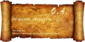 Oracsek Aniella névjegykártya
